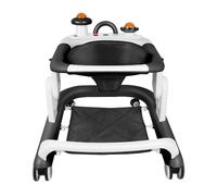 Andador de bebé ajustable en altura con ruedas silenciosas, centro de actividades con música y luces, para bebé de 6 a 18 meses, carga 12 kg, 70 x 56 x 42 cm, color negro