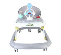 Andador de bebé ajustable en altura con ruedas silenciosas, centro de actividades con música y luces, para bebé de 6 a 18 meses, carga 12 kg-67 x 72 x 92 cm, gris (B)