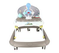 Andador de bebé ajustable en altura y fácilmente plegable, 4 en 1, color gris con función de empuje, con bandeja multiactividad interactiva con música extraíble, -67 x 72 x 92 cm-Kaki(B)