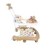 Andador de bebé y niña escalable 2 en 1, trotador multifuncional, un compañero atento para el aprendizaje de caminar de tu bebé, 62 x 68 x 36-81 cm, color caqui