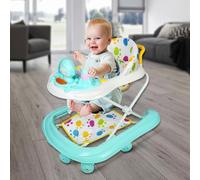 Andador de bebé y niña escalable 2 en 1, trotador multifuncional, un compañero atento para el aprendizaje de caminar de tu bebé, 62 x 68 x 36-81 cm, verde