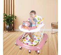 Andador de bebé y niña, evolutivo 2 en 1, trotador multifuncional, un compañero atento para el aprendizaje de la marcha de tu bebé, 62 x 68 x 36-81 cm, rosa