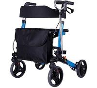 Andador de compras para personas mayores, andador ligero, ayuda a la movilidad, carrito de paseo, Scooter plegable con bolsa, 4 ruedas para personas mayores, doble comodidad