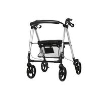 Andador de Cuatro Ruedas Ligero y Plegable,con Ruedas Grandes de 6 Pulgadas y Asiento Acolchado, Frenos bloqueables y Bolsa de Transporte, para Personas Mayores o discapacitados.