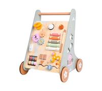 Andador de madera - Juguete con asa ajustable y función silenciosa - Carrito de madera | Para los niños que aprenden a caminar hacia casa en clase en interiores practican la ejecución del