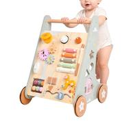 Andador De Madera Para Niños | De Empuje Con Mango Ajustable | Entrenador Silencioso Para Caminar En Interiores Para Niños Y Niñas | Aprendizaje Temprano, Equilibrio, Desarrollo De Habilidades