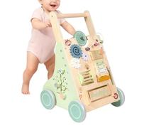 Andador de madera para niños, juguete silencioso y seguro con un cojinete fluido y un mango ajustable, empujador de aprendizaje, para niña, niño, aprendizaje de caminata interior, casa escolar