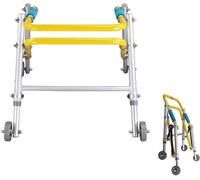 Andador de marcha, andador plegable para niños, andador de cuatro ruedas para entrenamiento de pie, carrito de ejercicios para rehabilitación de fracturas y discapacidades
