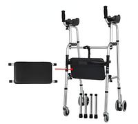 Andador de movilidad para discapacitados, silla de ducha con doble brazo, plegable, para caminar, rehabilitación, marco de pie, cuatro ruedas, estrella de luz