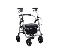 Andador de movilidad para personas mayores, andador de cuatro ruedas, portátil y plegable, con asiento y reposapiés, adecuado para compras de comestibles, compras, viajes