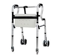Andador de movilidad para personas mayores con asiento y ruedas, portátil, ligero, plegable, asistente de paso para personas mayores, para caminantes de ayuda para discapacitados al aire libre en