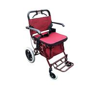 Andador de movilidad para personas mayores, plegable, con asiento y reposapiés, adecuado para compras de comestibles, compras, viajes