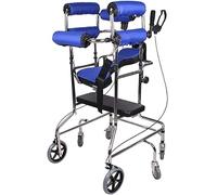 Andador de Pie/Andador/Ayuda para Caminar/Marco de Soporte con Asiento Dispositivo de rehabilitación de Ruedas Plegable Altura Ajustable Anciano Andador Miembro Inferior Andador Azul Seis Ruedas