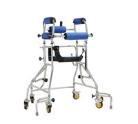 Andador de pie for adultos mayores, 6 ruedas, antivuelco, con altura y ancho ajustables, asiento acolchado.