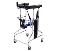 Andador de pie for adultos mayores, de 4 ruedas, con asiento acolchado y freno de mano, antivuelco, altura ajustable(Men)