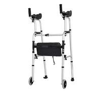 Andador de pie para Personas Mayores con Asiento, Ruedas y reposabrazos: Andador/muleta m¨¦DICA de Altura Ajustable para Adultos y discapacitados (Tama?o: Andador+2 Ruedas) (Andador+4 rued