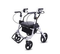 Andador de rehabilitación, andador plegable con asiento y bolsa, andador de 4 ruedas con bolsa de asiento, carrito de la compra, ayuda de movilidad para adultos, personas mayores, ancianos (rueda