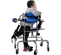 Andador de rehabilitación para niños con 6 ruedas y asiento, ayuda de movilidad para parálisis cerebral y apoyo para discapacidad de las extremidades inferiores