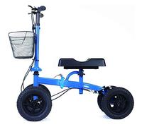 Andador de rodilla Andador con ruedas orientable con frenos, manija plegable de altura ajustable y bolsa frontal fácilmente extraíble, andador de rodilla para niños y adultos