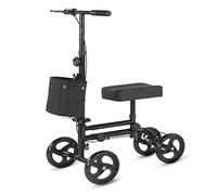 Andador de rodillas orientable, scooter de movilidad plegable con canasta extraíble y frenos simples, alternativa de altura ajustable a las muletas para lesiones de tobillo o pie