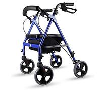 Andador de Ruedas con Asiento para Ancianos - Andador Plegable de Aluminio, Carro de Altura Ajustable Andador para Ancianos Interesting