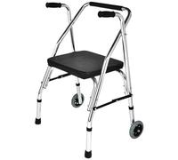 Andador De Viaje Ligero Y Plegable De 2 Ruedas Con Asiento Y Reposabrazos, Ayuda Para Caminar Con Muleta Vertical Para Personas Mayores De Altura Ajustable Para Adultos Mayores