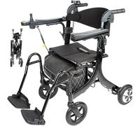 Andador Eléctrico 5 en 1 Plegable para Personas Mayores - Rollator con Asiento, Médico Portátil, Silla de Ruedas Eléctrica y Trolley