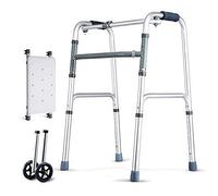 Andador en silla de ruedas, andador asistido para personas mayores con polea y tabla para sentarse Silla de cuatro patas con andador Entrenamiento de miembros inferiores Bastón de cuatro patas Bastón