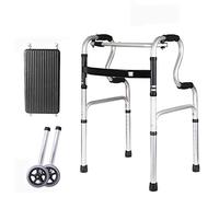Andador estándar con asiento y rueda, caminata asistida, andador de aluminio 2 en 1, marco de soporte de seguridad para baño para personas mayores
