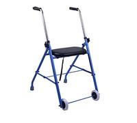 Andador estándar de aleación de aluminio plegable para personas mayores con marco auxiliar de rehabilitación de 2 ruedas ayuda de movilidad ajustable