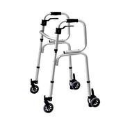 Andador estándar plegable con ruedas y almohadilla para reposabrazos Ayuda de movilidad para caminar ajustable en altura ligera para personas mayores