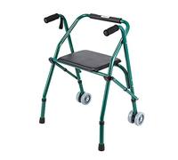 Andador estándar plegable de 2 ruedas con soporte de asiento, marco ligero, ajuste de altura, movilidad para ancianos, adultos mayores