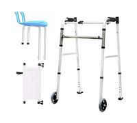Andador estándar plegable de aleación de aluminio ligero con almohadilla de reposabrazos y marco auxiliar de rehabilitación de ruedas para personas mayores