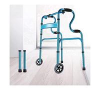 Andador estándar plegable de aluminio para rehabilitación, marco auxiliar para caminar con ruedas, apoyabrazos, altura ajustable, ayuda para la movilidad para personas mayores, doble comodidad