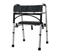 Andador estándar plegable, marco para caminar asistido por rehabilitación de pie de aleación de aluminio liviano con cojín, ayuda para la movilidad para personas mayores de altura ajustable.