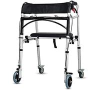 Andador frontal plegable de 4 ruedas con freno ajustable, portátil, ligero, compacto, ayuda de movilidad para personas mayores para discapacitados, con asiento Beauty Comes