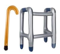 Andador hinchable + bastón inflable, andador hinchable, juego perfecto para tu disfraz como abuela o abuelo para carnaval o como mordaza para cumpleaños
