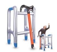 Andador hinchable y bastón inflable, el juego perfecto para tu disfraz como abuela o abuelo para carnaval, cumpleaños, cosplay, regalo divertido, ceniza o como mordaza para cumpleaños
