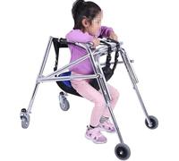 Andador infantil plegable de altura ajustable con asiento, andador de 4 ruedas para apoyo de movilidad y estabilidad
