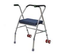 Andador ligero con 2 ruedas y asientos, altura ajustable, plegable, para personas mayores, andador asistido móvil, adecuado para personas mayores