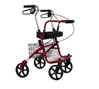 Andador ligero con ruedas para personas mayores con 4 ruedas de altura ajustable, piernas y brazos, andador plegable de aluminio para movilidad