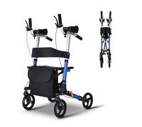 Andador Ligero De 4 Ruedas For Interiores Y Exteriores, Plegable Y De Altura Ajustable For Personas Mayores, Con Coderas Extraíbles Y Sistema De Doble Freno, Capacidad De 136 Kg