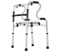 Andador ligero de aluminio con asiento de plástico y reposabrazos de doble capa Andadores estándar plegables para personas mayores y discapacitadas