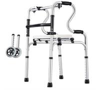 Andador ligero de aluminio con asiento de plástico y reposabrazos de doble capa Andadores estándar plegables para personas mayores y discapacitadas