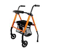 Andador ligero plegable para personas mayores con ruedas, frenos de bloqueo y asiento acolchado Andador estándar con respaldo