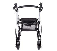 Andador ligero y plegable para ancianos vertical de 4 ruedas, con asiento y bolsa, altura ajustable, andador para interiores y exteriores, doble comodidad, el nuevo cálido como nunca