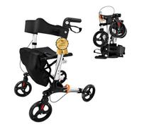 Andador MA08 plegable con asiento y respaldo, 4 Ruedas/Frenos/Saco de Compra y Porta Bastón, Altura Ajustable 83-96cm, Andador, Carro, Rollator para Ancianos MODELO MA08
