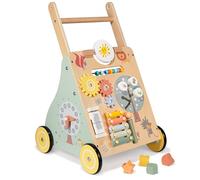 Andador Madera Bebé, Andadores para Bebes con Juguetes Montessori, Caminador Bebé, 8 Actividades Interactivas, Juguetes para Bebés de 1 Año, Baby Walker Regalos para Niños y Niñas