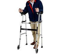 Andador médico resistente para personas mayores con ruedas giratorias y reposabrazos, andador para postura erguida, capacidad de carga: 180 kg/400 lb(Walker+2 Wheels)