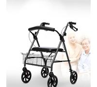 Andador para Adultos, Andador Rodante Plegable Ligero y Compacto para Personas Mayores,con Ruedas y Asiento,Andador Rodante de Transporte Movilidad Andador Portátil